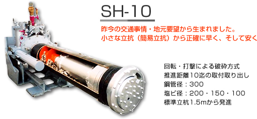 SH10 昨今の交通事情・地元要望から生まれました。小さな立抗（簡易立抗）から正確に早く、そして安く